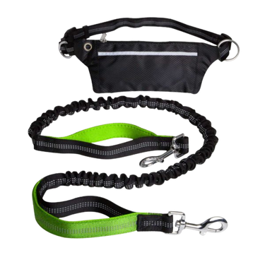 Hands Free Running Dog Leash with Dual Handles | Waist Belt, Pack and Bungee Leash